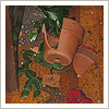 squirrel broke flower pot inside house